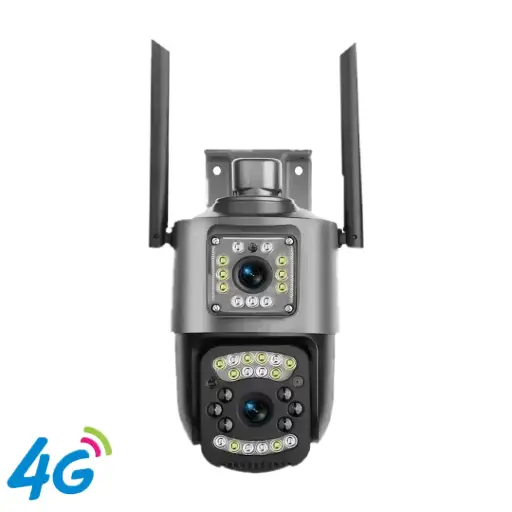 4MP Small 4G Sim Card CCTV PTZ Outdoor Night Vision Color Dual Lens Camera